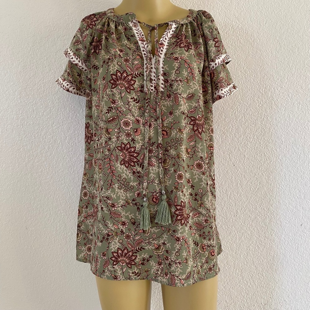 Indigo Rose XL Petite Paisley Blouse 194